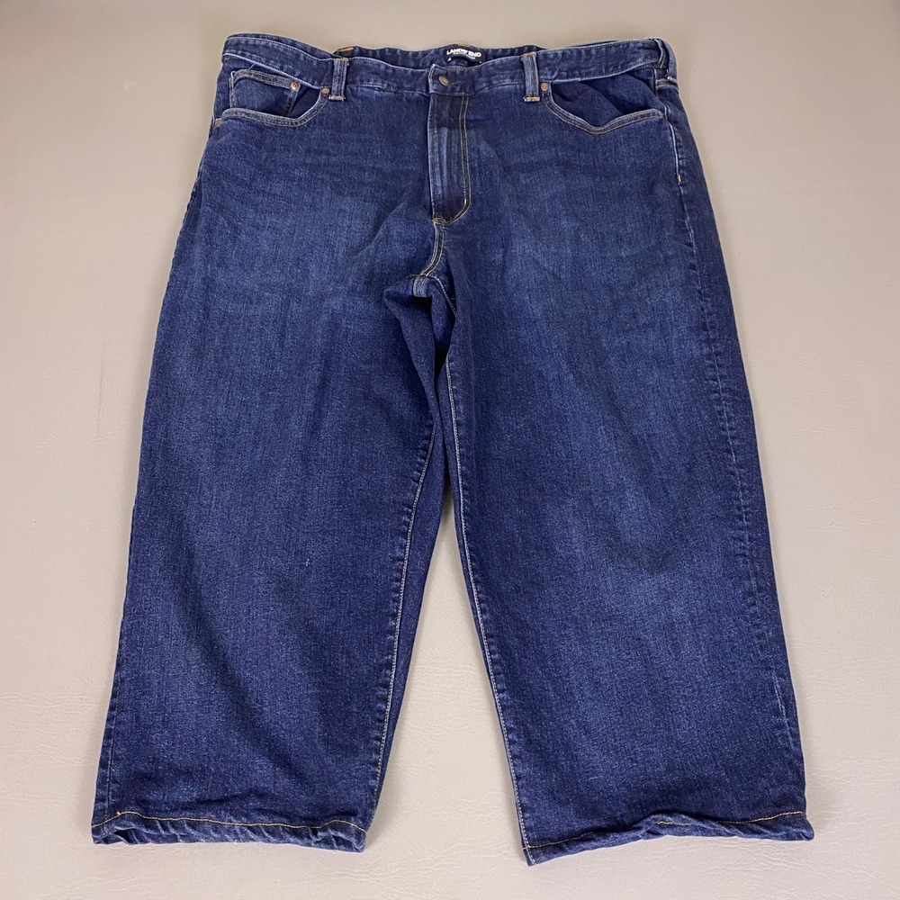 Lands End Square Rigger‎ Jeans Cropped Mens 46T Blue Dark Wash Traditional Fit